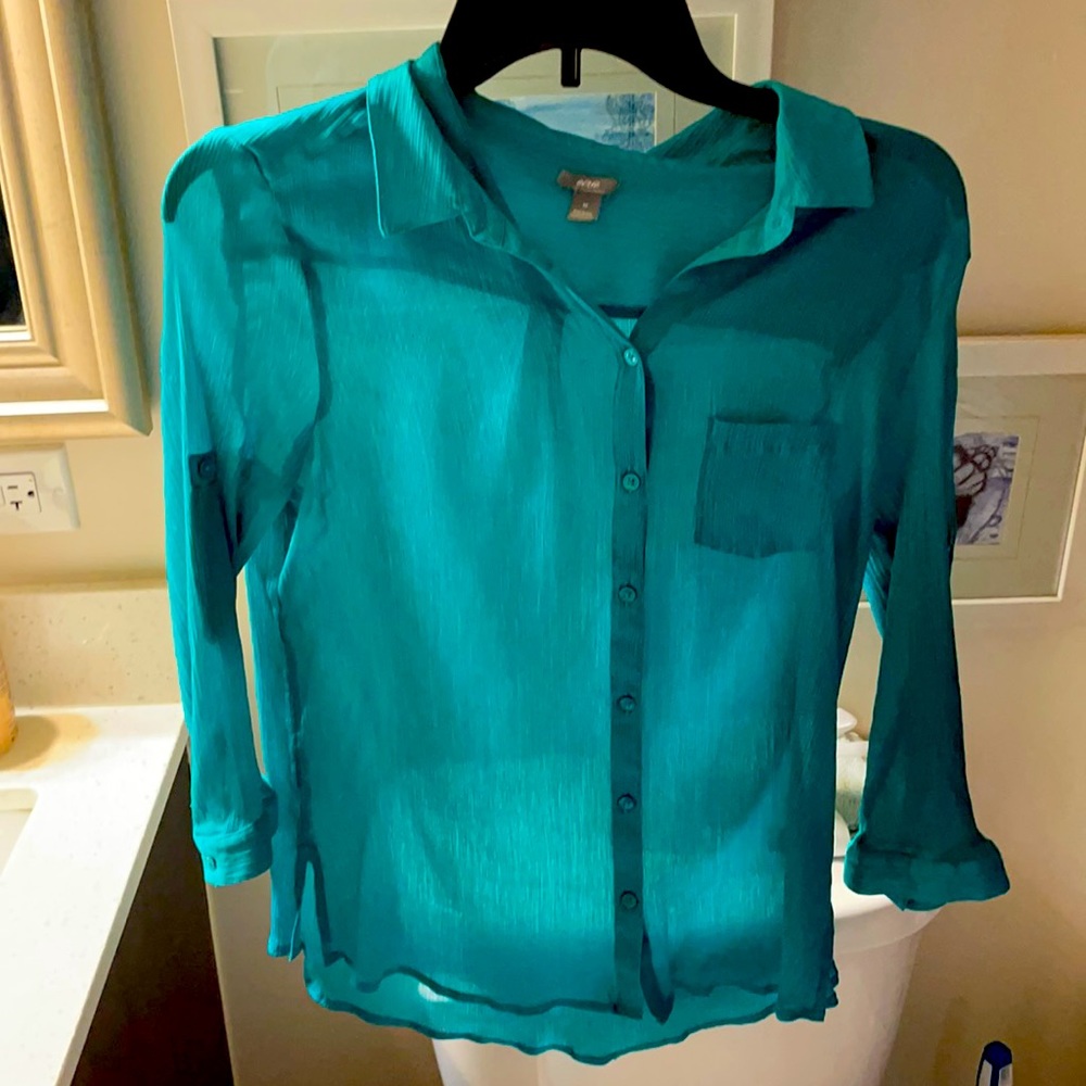 Teal Aerie Lightweight Professional Long-Sleeve Shirt